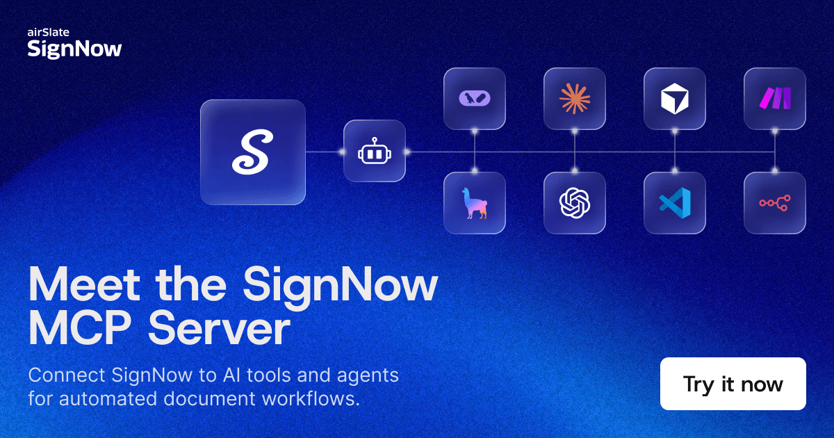 Meet the SignNow MCP server - connect SignNow to AI tools and agents for automated document workflows